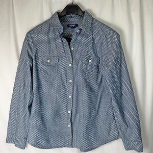 Old Navy Polka Dot blue Button Down shirt - Women's Small